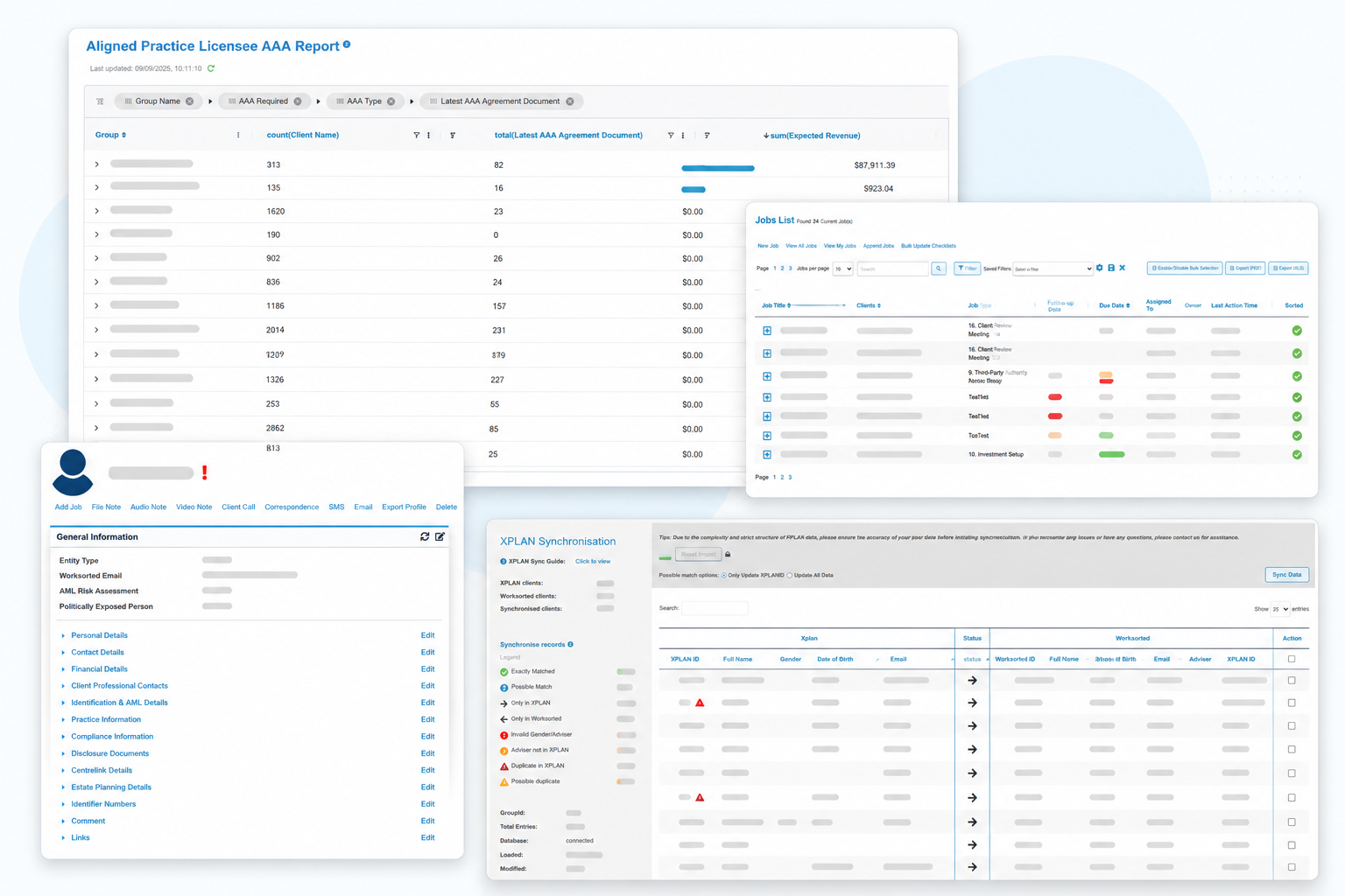 Worksorted solution for licensed practices
